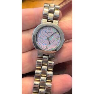 Women's Valdawn Sugar Fly Watch, Silver Tone with Pink and Silver Tone Face